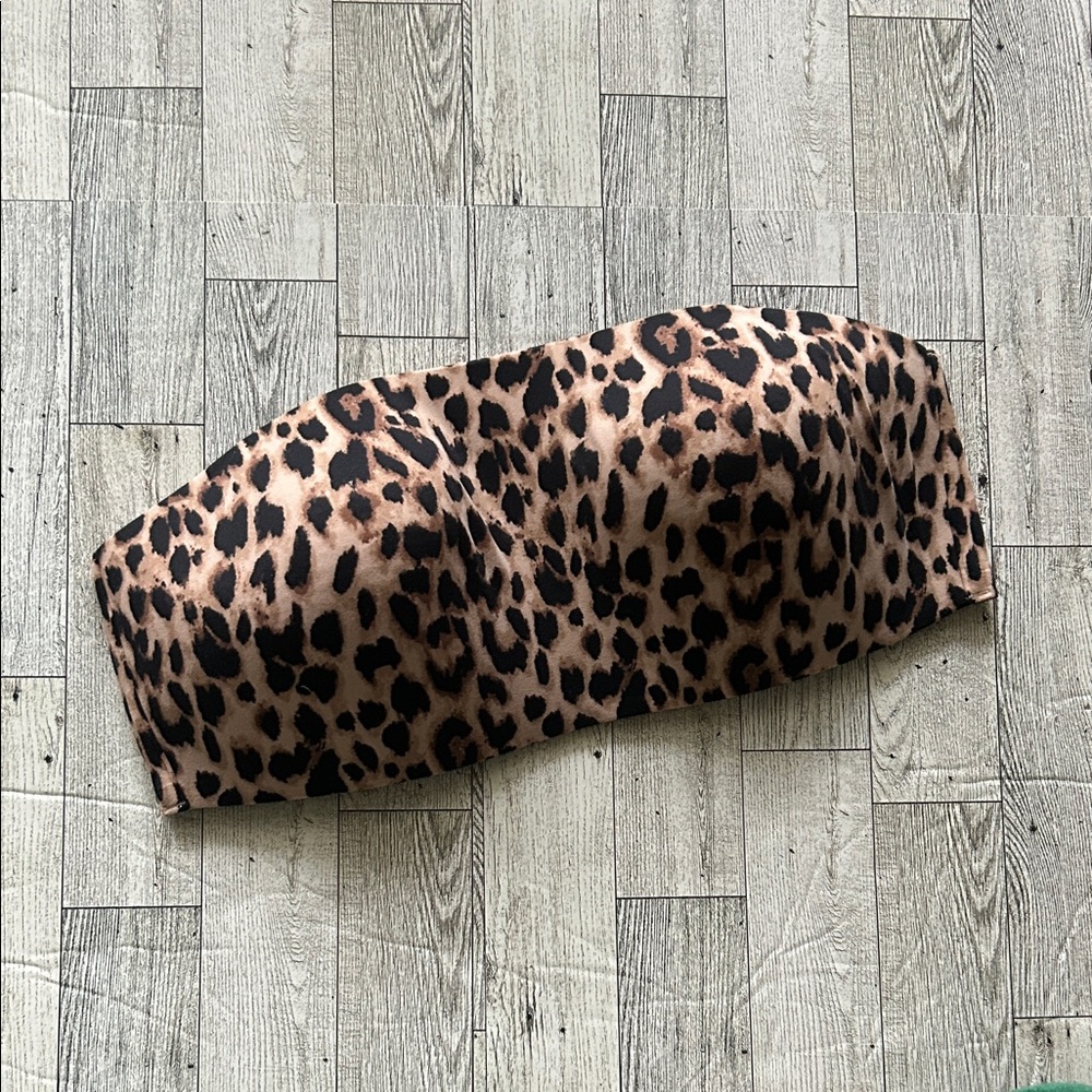Victoria's Secret Leopard Print Strapless Bandeau Bra - Brown & Black